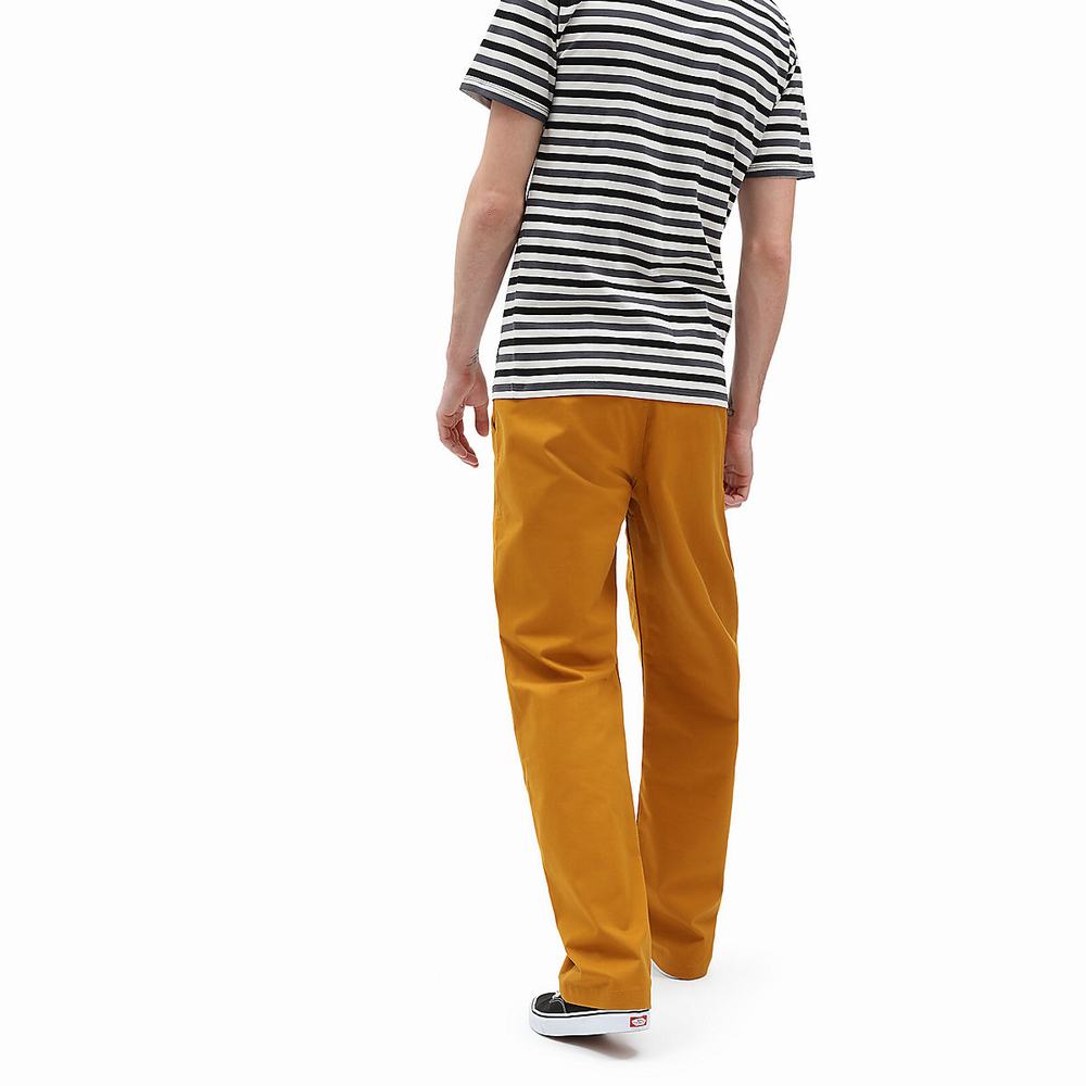 Men's Vans Authentic Chino Loose Pants Orange | USA13625