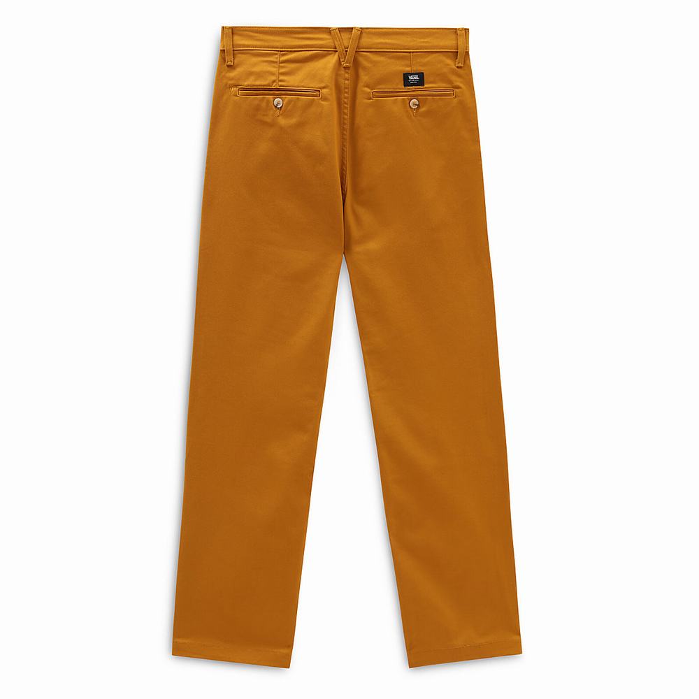 Men's Vans Authentic Chino Loose Pants Orange | USA13625