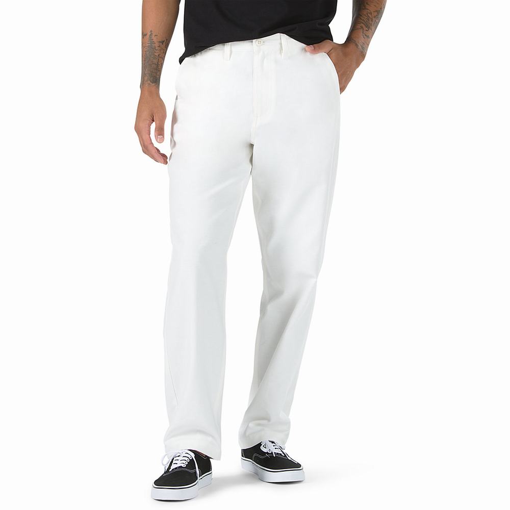 Men\'s Vans Authentic Chino Pants White | USA60537