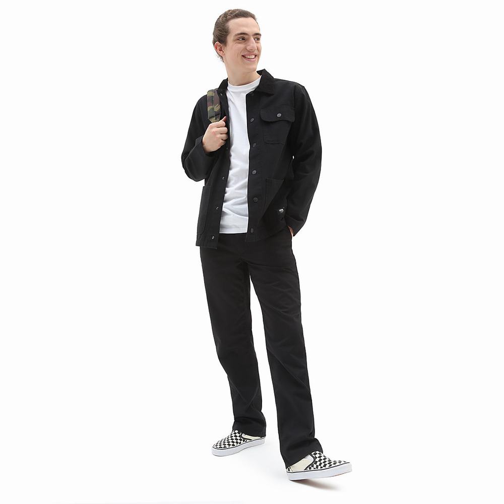 Men's Vans Authentic Chino Relaxed Pants Black | USA63174