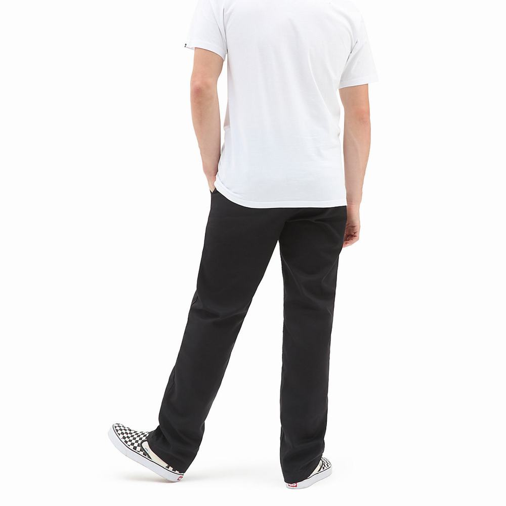 Men's Vans Authentic Chino Relaxed Pants Black | USA63174