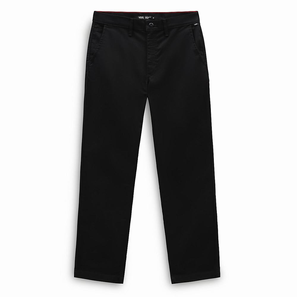 Men's Vans Authentic Chino Relaxed Pants Black | USA63174