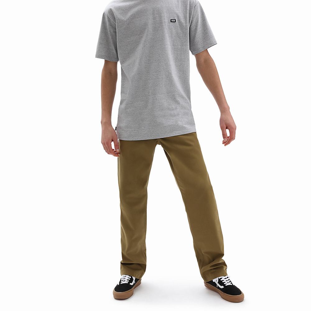 Men\'s Vans Authentic Chino Relaxed Pants Beige | USA93254