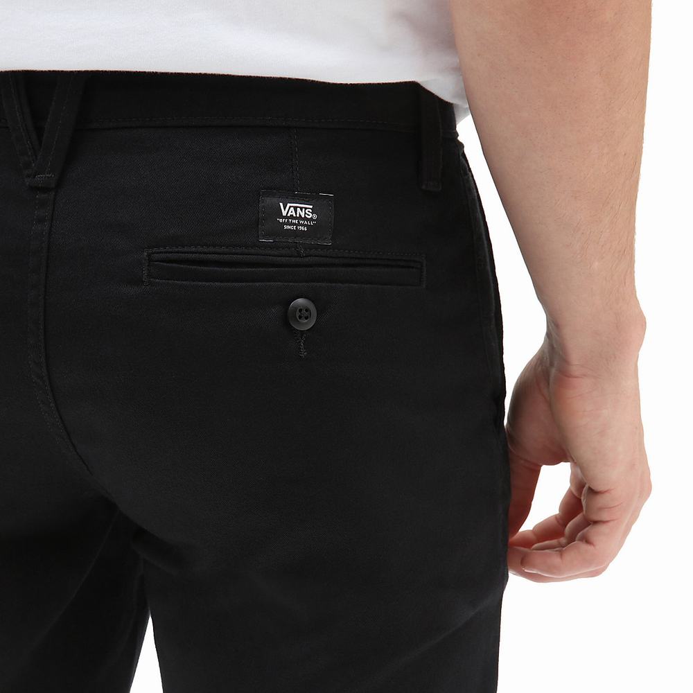 Men's Vans Authentic Chino Slim Pants Black | USA45107