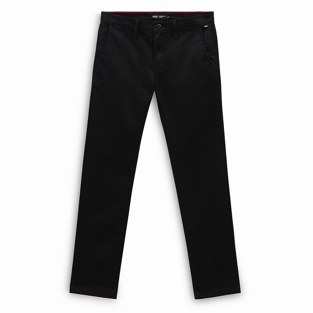 Men's Vans Authentic Chino Slim Pants Black | USA45107