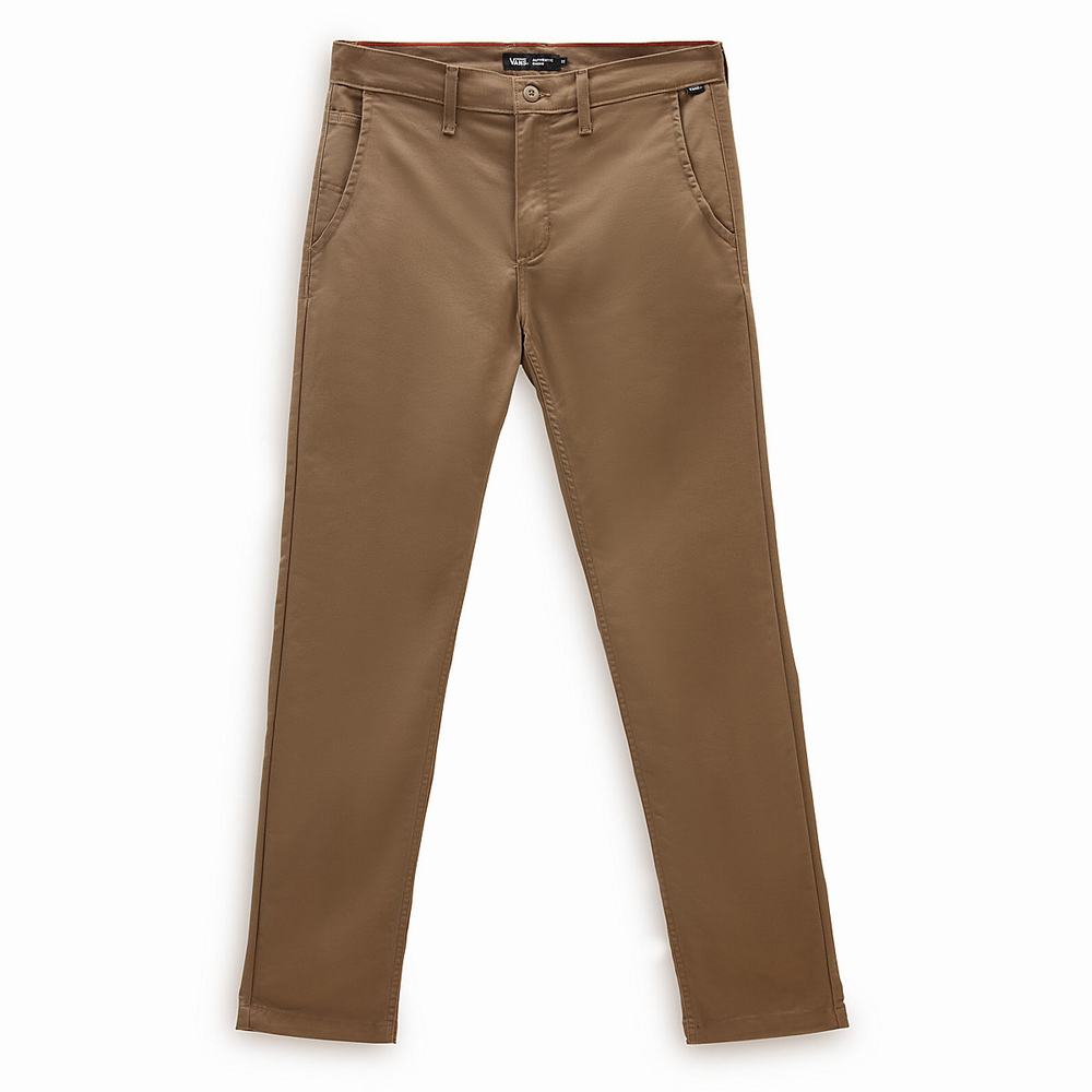 Men's Vans Authentic Chino Slim Pants Brown | USA75934