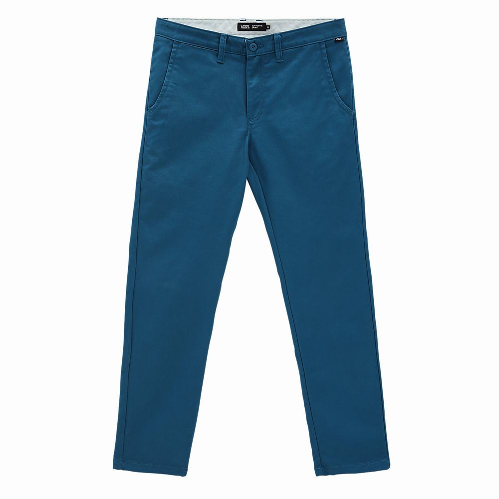 Men's Vans Authentic Chino Stretch Pants Blue | USA17482