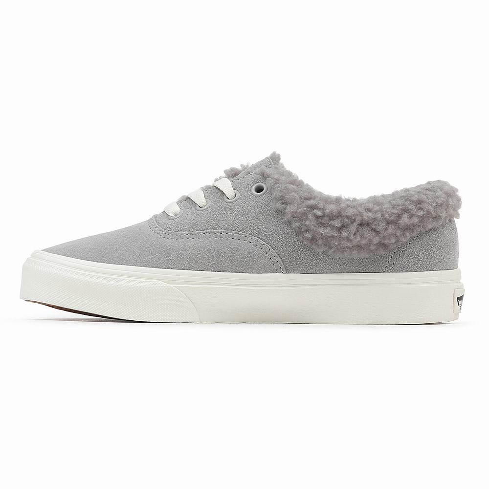 Men's Vans Authentic Sherpa Sneakers Grey | USA46837