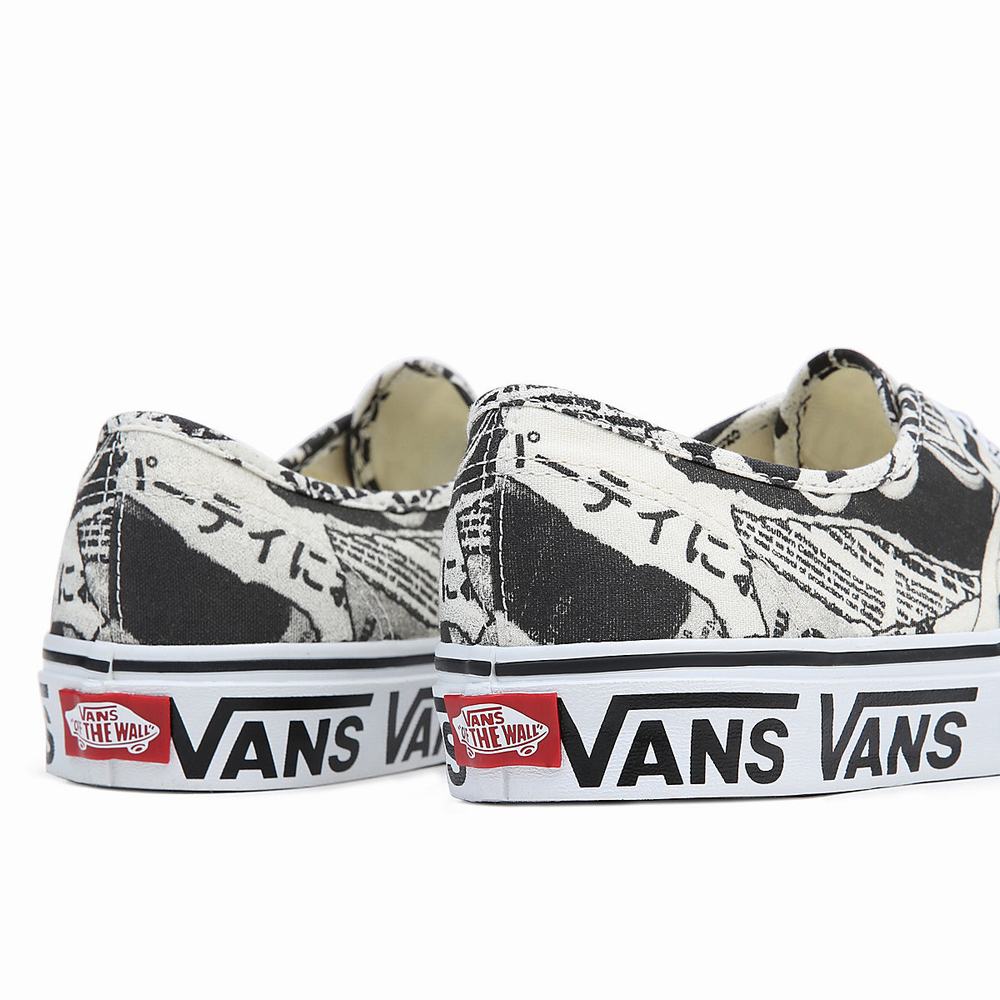 Men's Vans Authentic Sneakers Black / White | USA87395