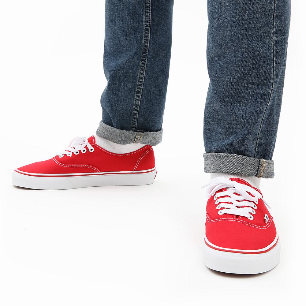 Men's Vans Authentic Sneakers Red | USA36201