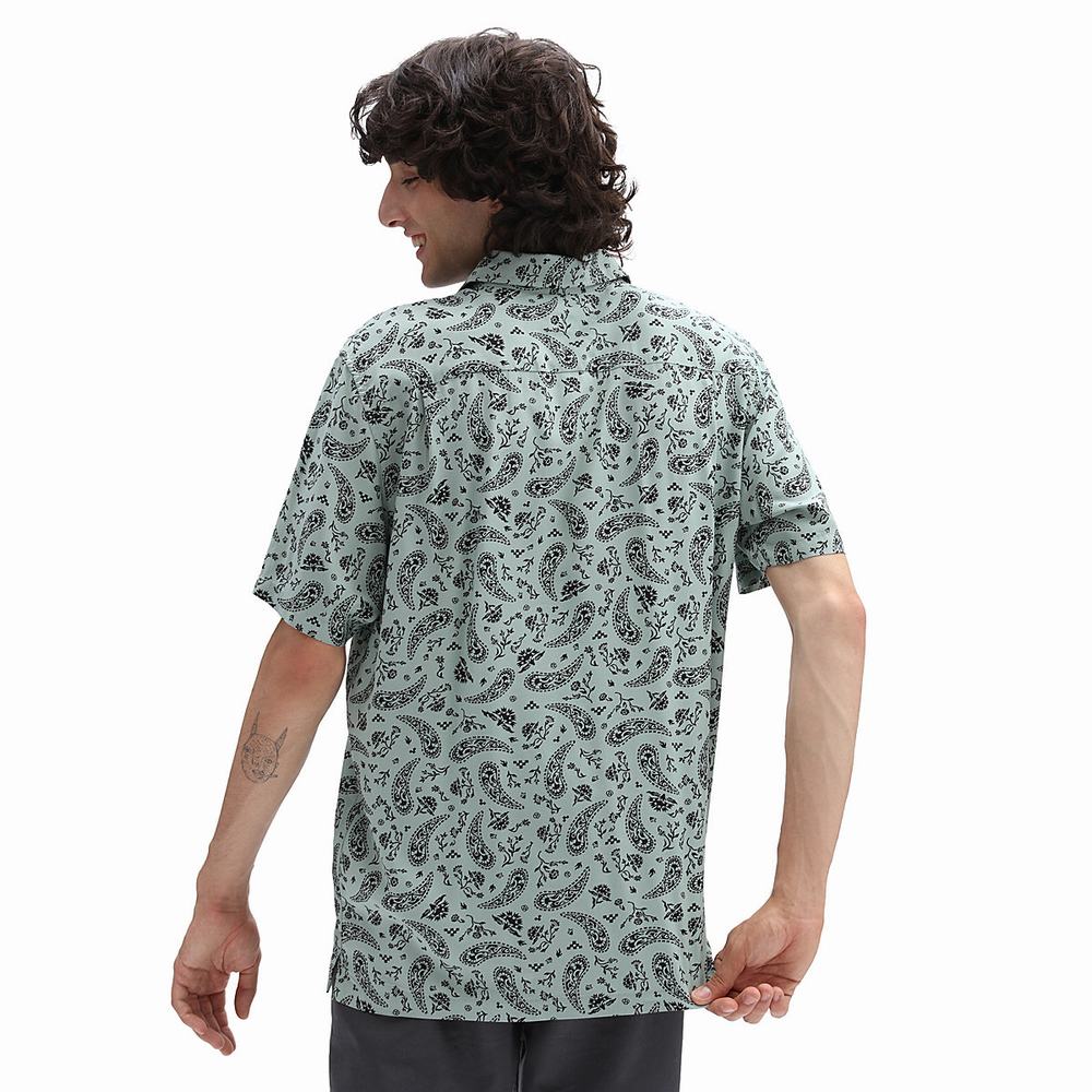 Men's Vans Bandana Paisley Shirts Green | USA32509