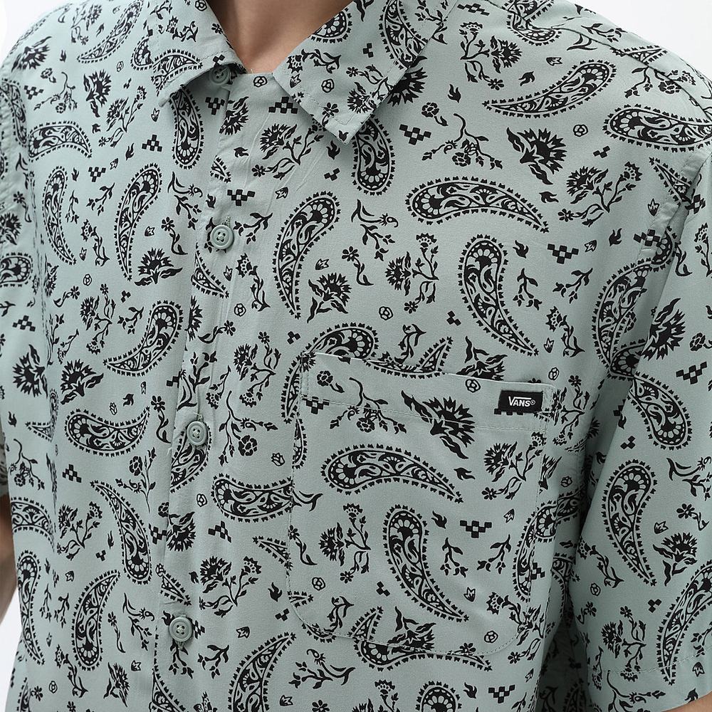 Men's Vans Bandana Paisley Shirts Green | USA32509