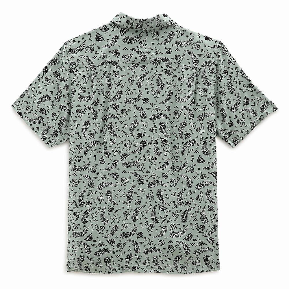 Men's Vans Bandana Paisley Shirts Green | USA32509