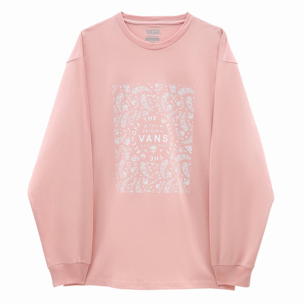 Men's Vans Bandana Paisley T Shirts Pink | USA91740