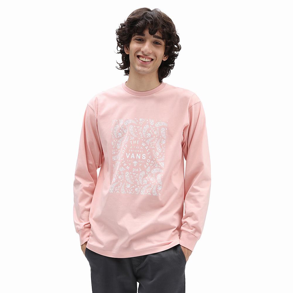 Men\'s Vans Bandana Paisley T Shirts Pink | USA91740