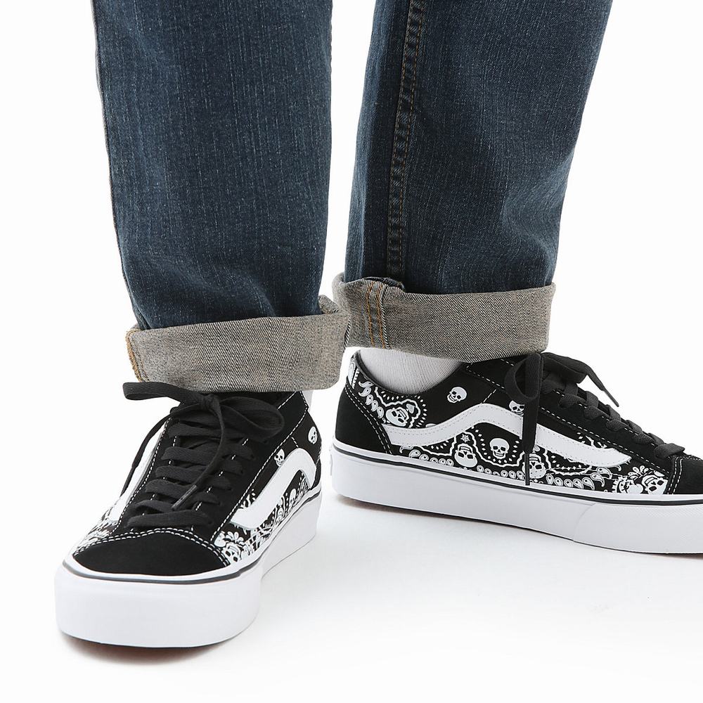 Men's Vans Bandana Style 36 Sneakers Black | USA38614