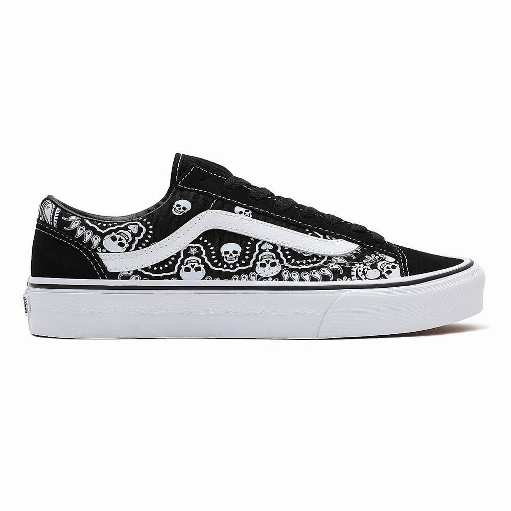 Men's Vans Bandana Style 36 Sneakers Black | USA38614