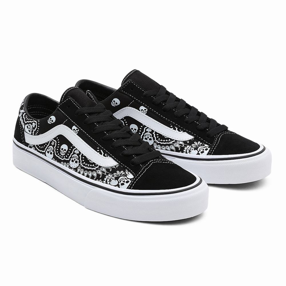 Men\'s Vans Bandana Style 36 Sneakers Black | USA38614