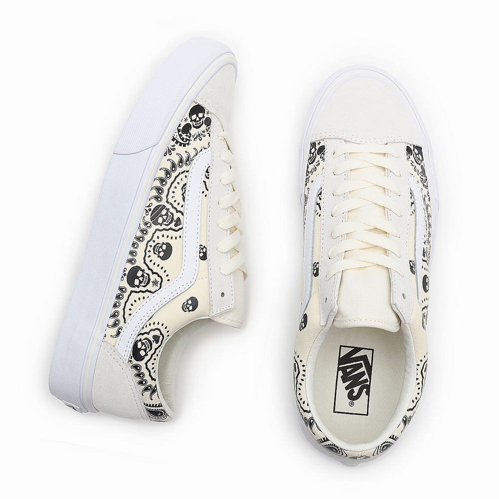 Men's Vans Bandana Style 36 Sneakers White | USA19260