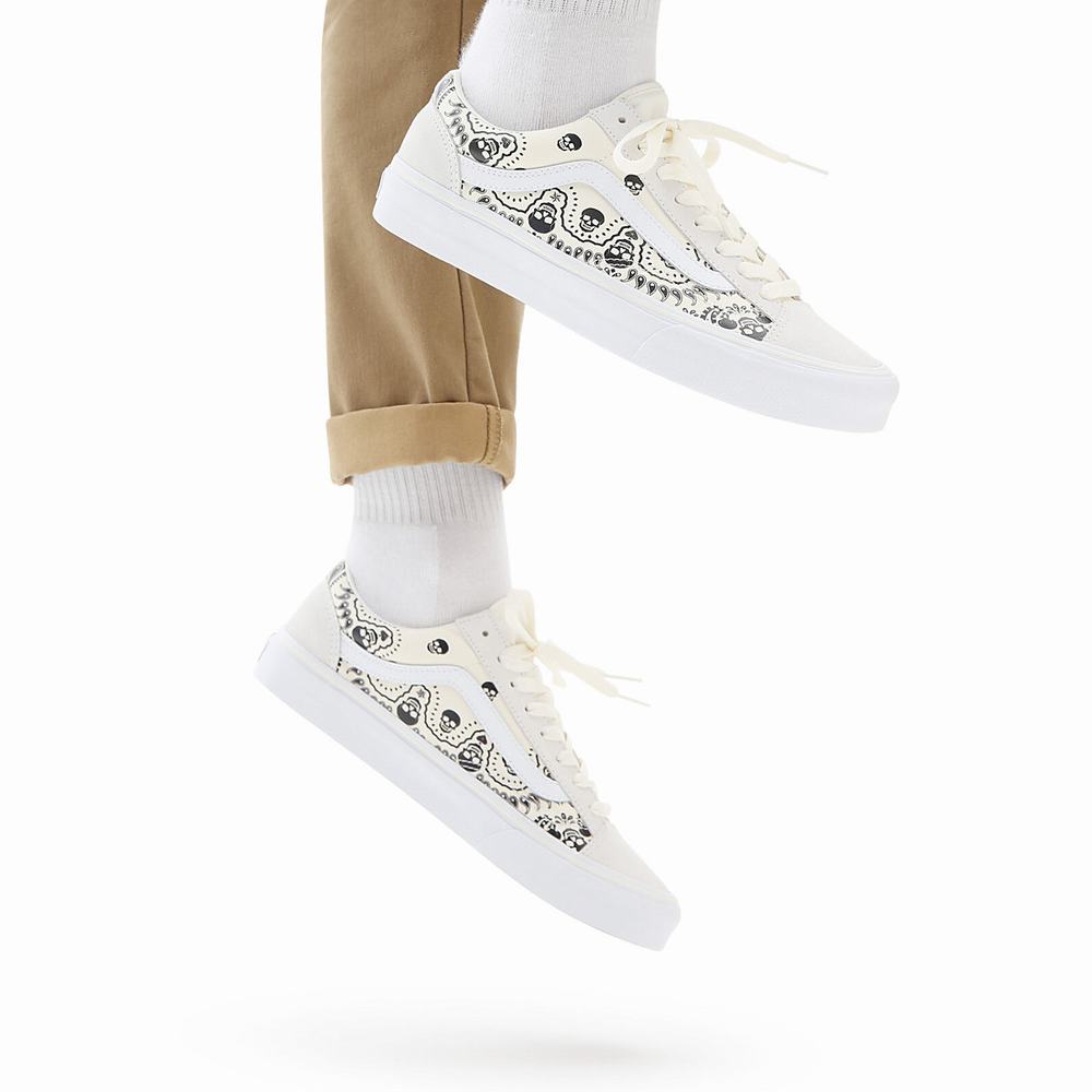 Men's Vans Bandana Style 36 Sneakers White | USA19260