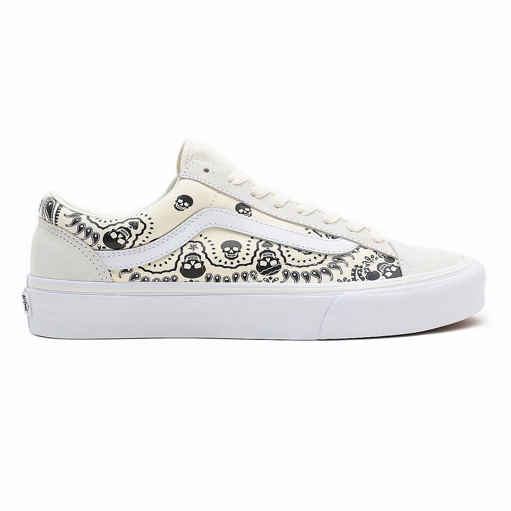 Men's Vans Bandana Style 36 Sneakers White | USA19260