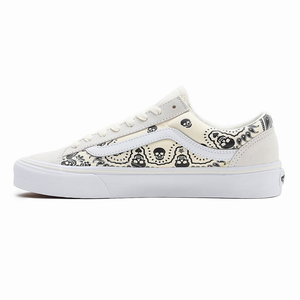 Men's Vans Bandana Style 36 Sneakers White | USA19260