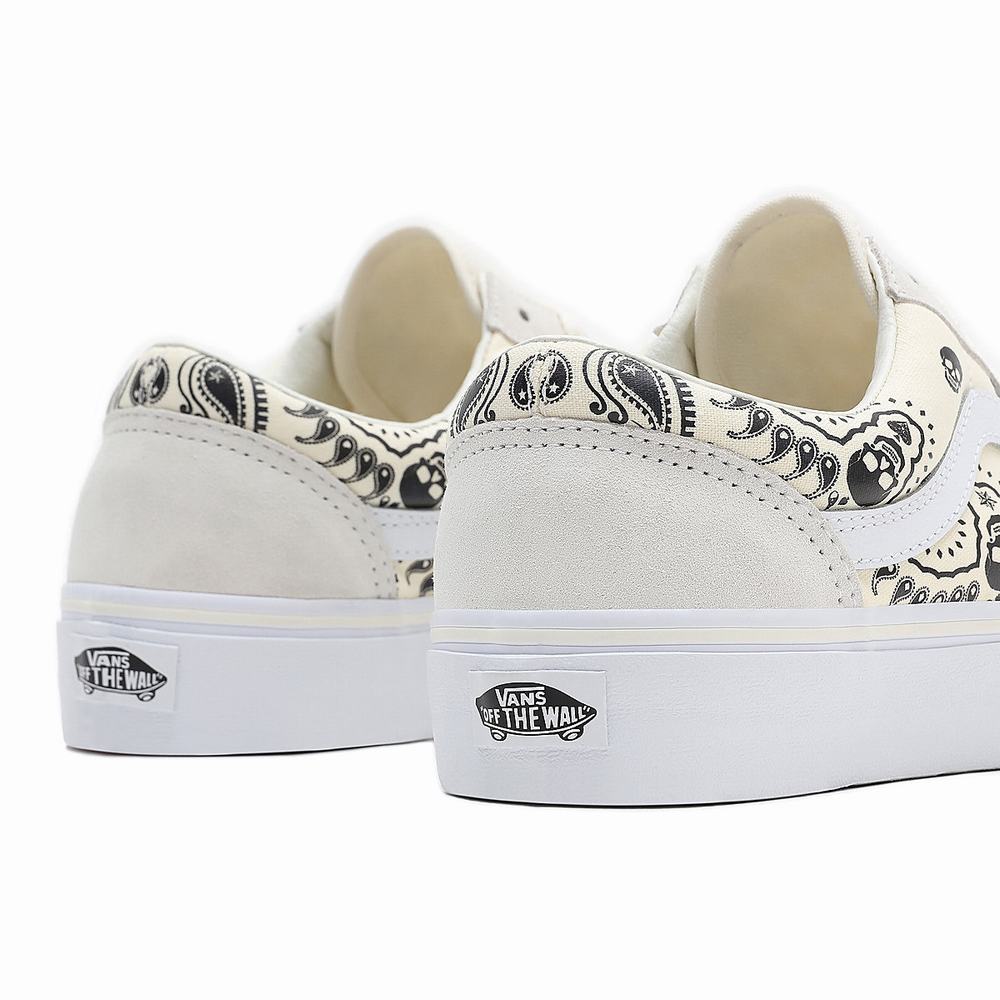 Men's Vans Bandana Style 36 Sneakers White | USA19260