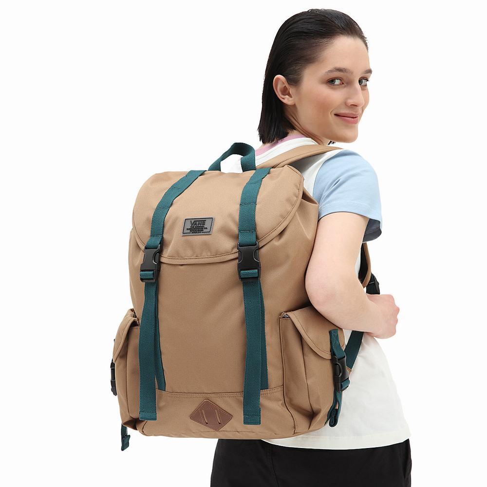 Men's Vans Basecamp Backpacks Brown | USA19607