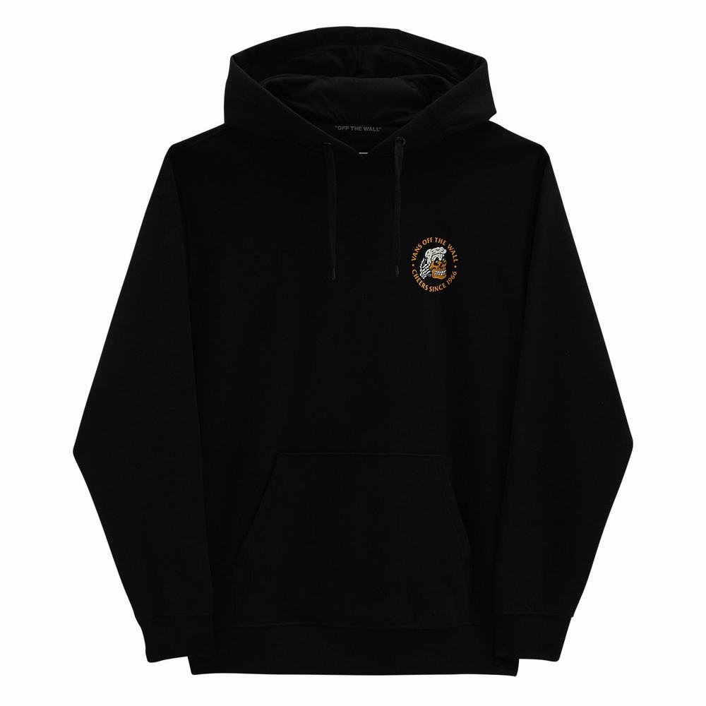 Men's Vans Beer Skull Hoodie Black | USA74925