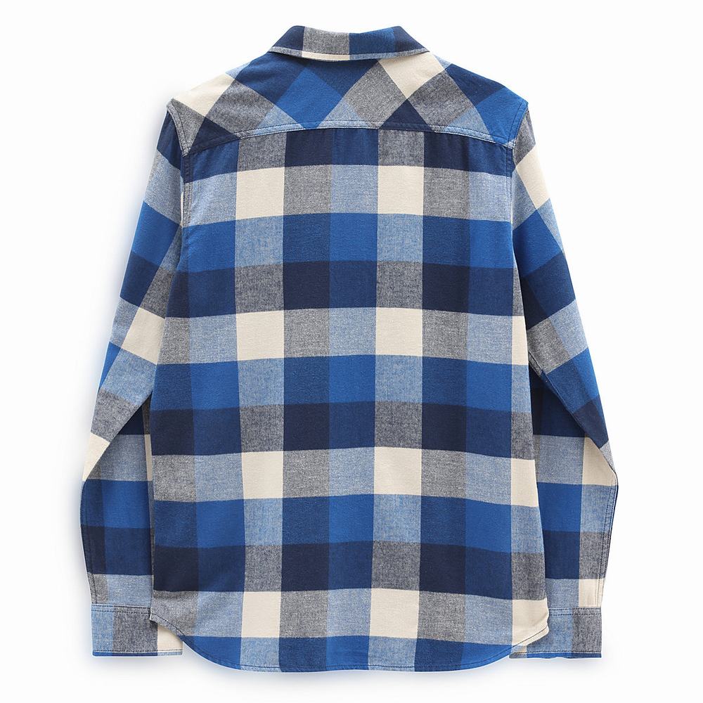 Men's Vans Box Flannel Shirts Blue | USA91532