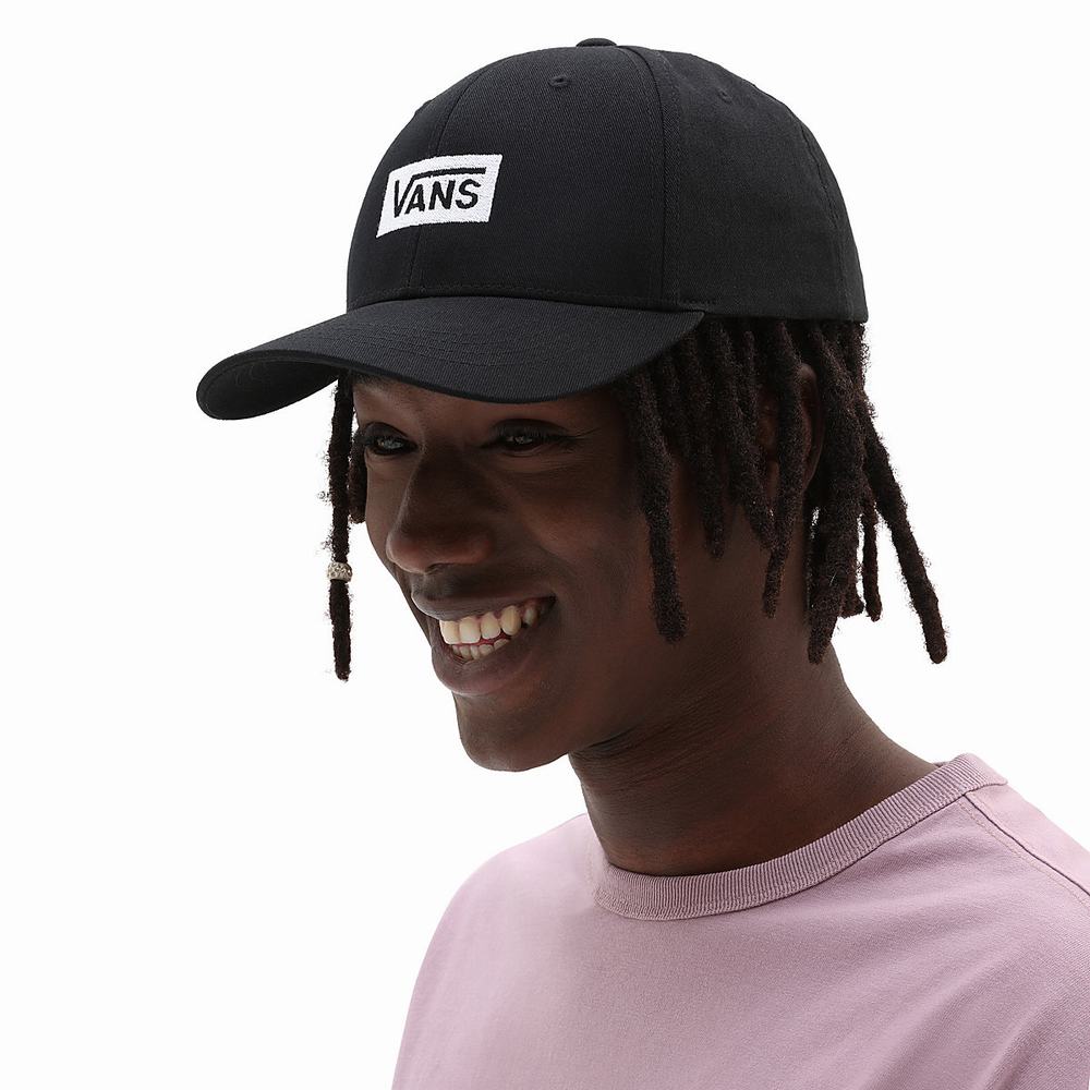 Men's Vans Boxed Structured Jockey Hats Black | USA73160