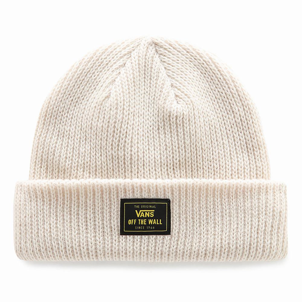 Men\'s Vans Bruckner Cuff Beanie Beige | USA52734