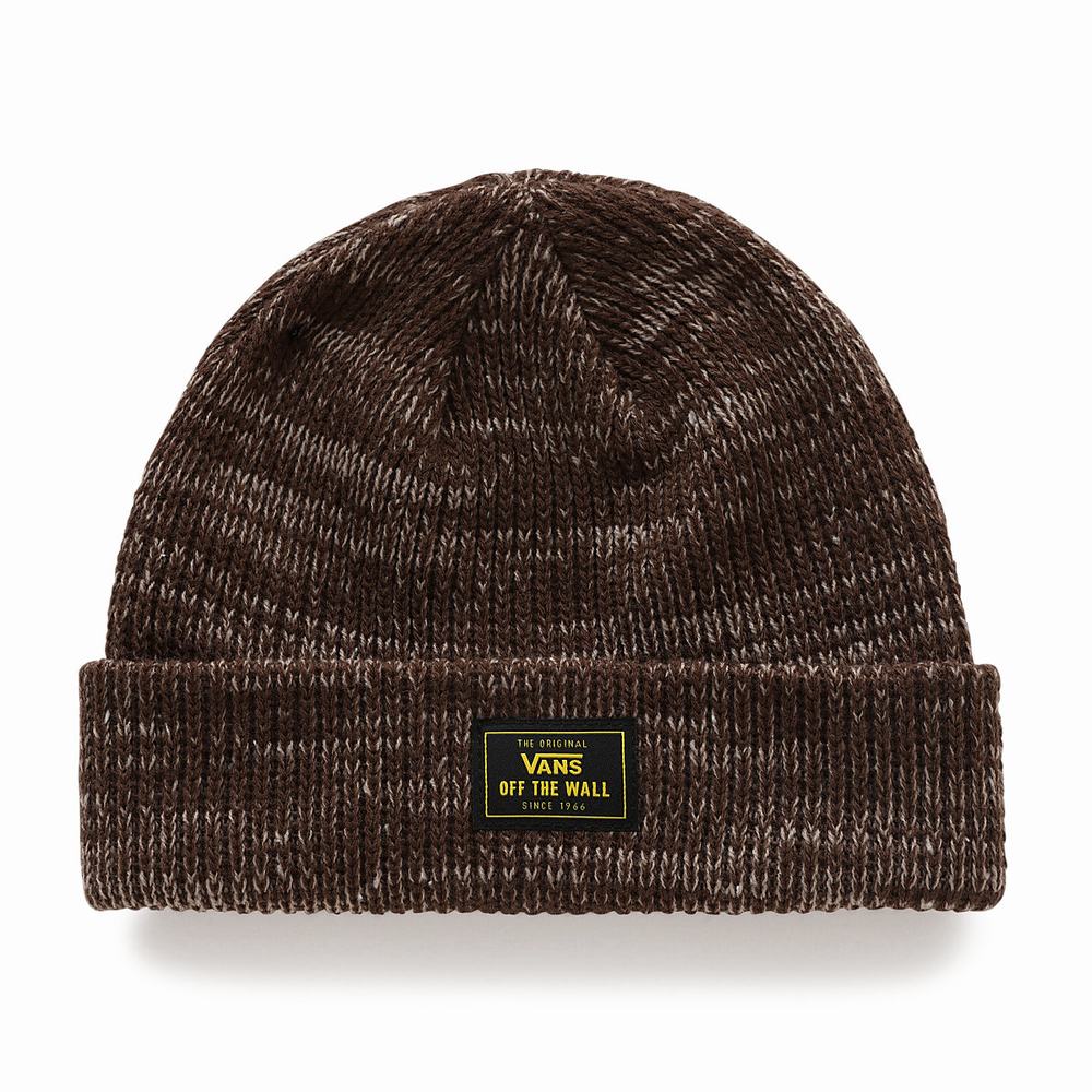 Men\'s Vans Bruckner Cuff Beanie Brown | USA78316