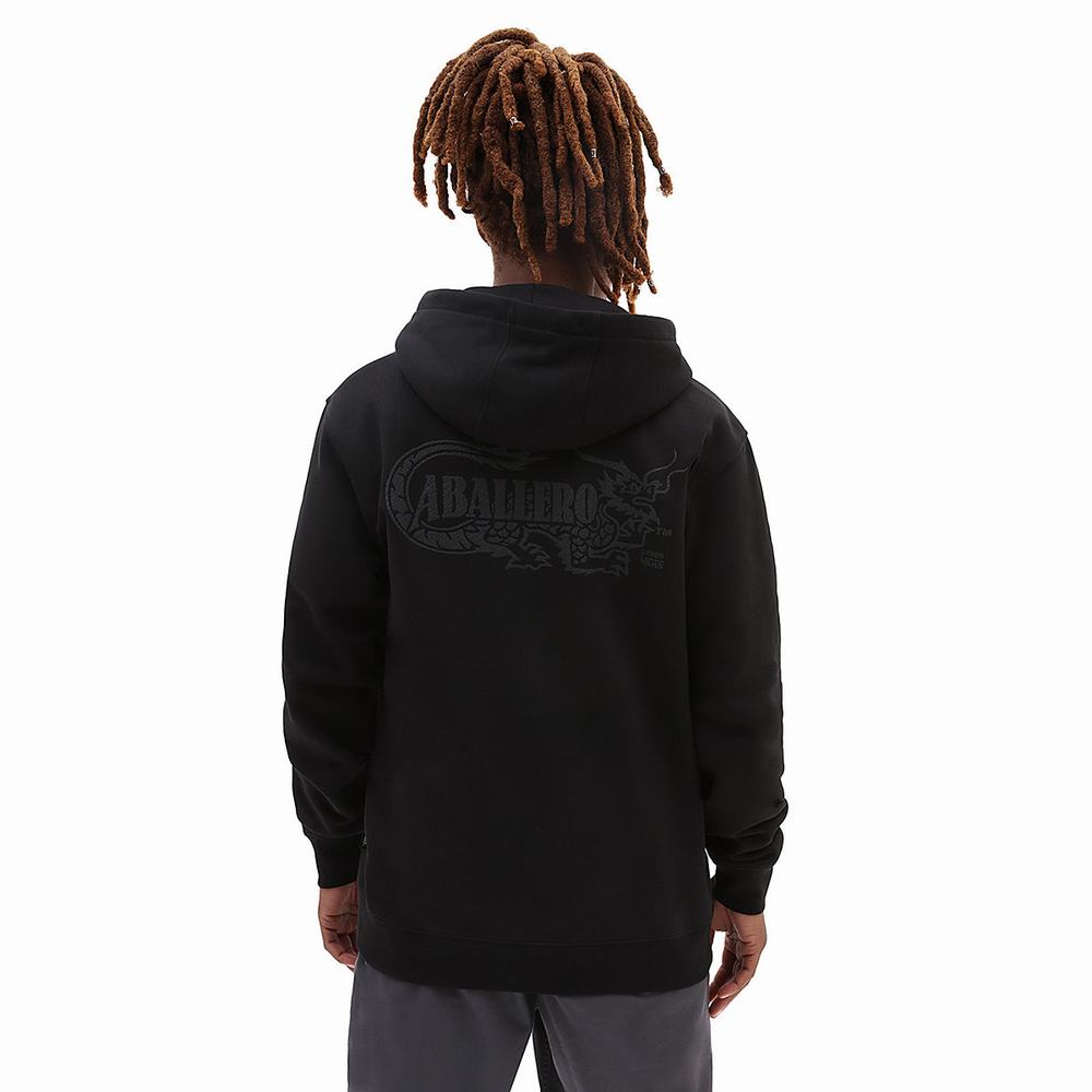 Men's Vans Caballero Dragon Patch Hoodie Black | USA76915