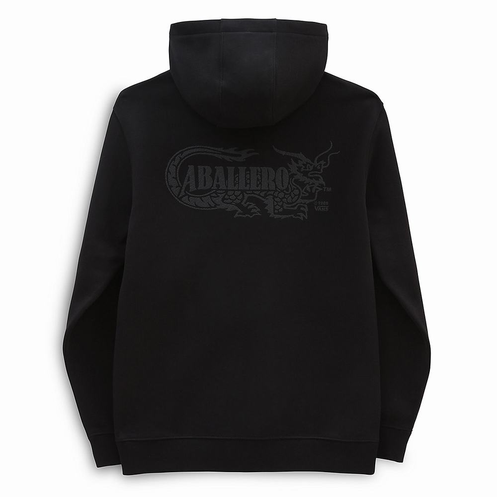 Men's Vans Caballero Dragon Patch Hoodie Black | USA76915