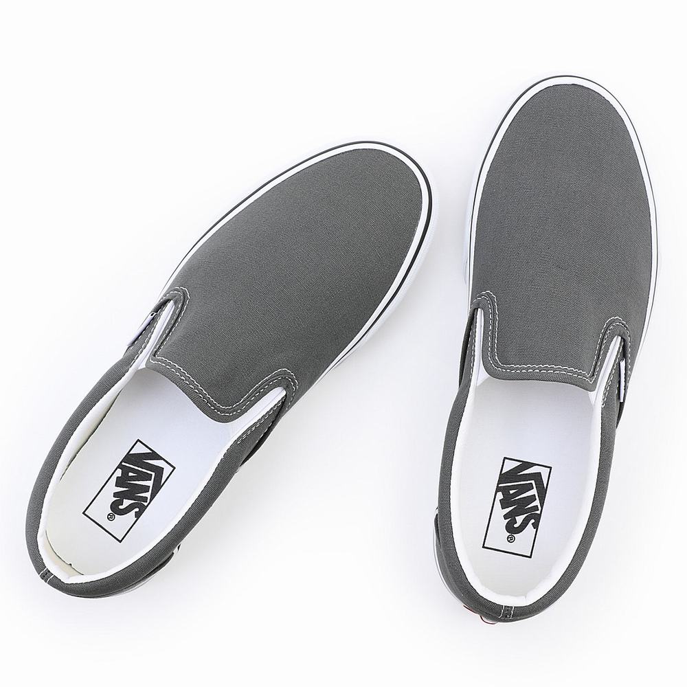 Men's Vans Canvas Classic Slip On Shoes Grey | USA60279