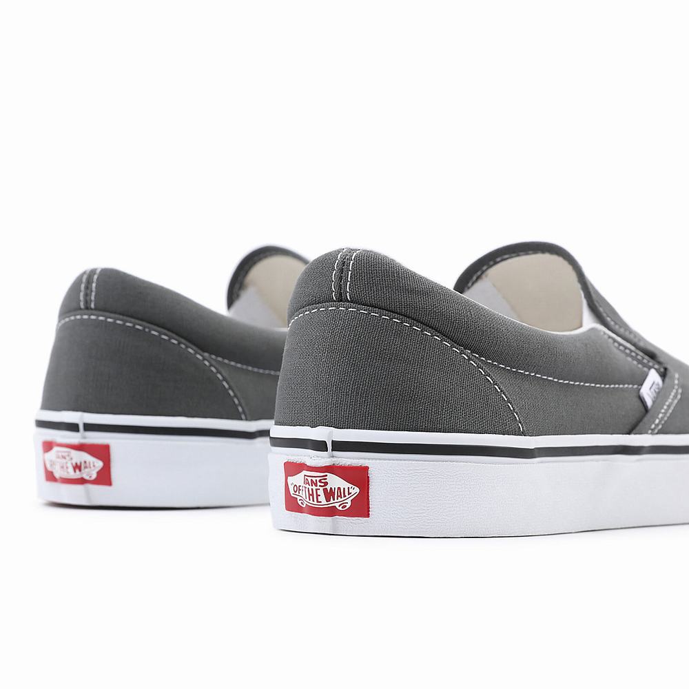 Men's Vans Canvas Classic Slip On Shoes Grey | USA60279