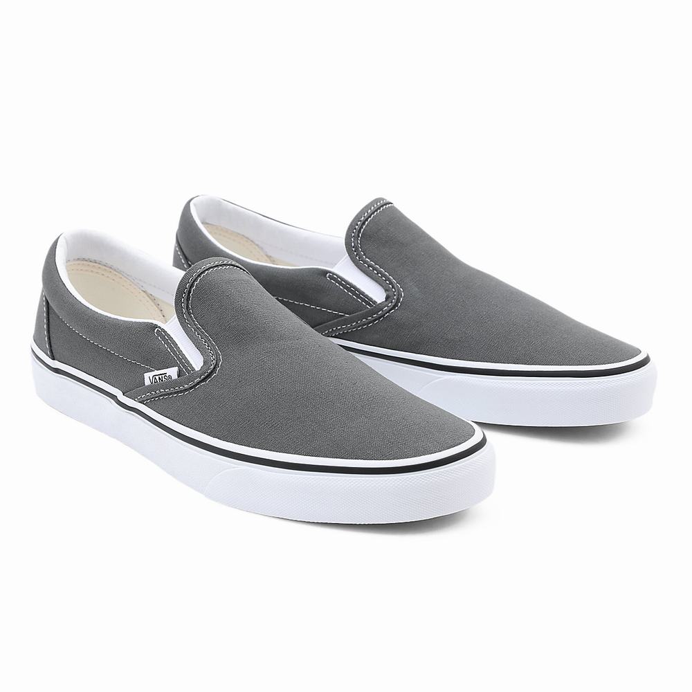 Men\'s Vans Canvas Classic Slip On Shoes Grey | USA60279