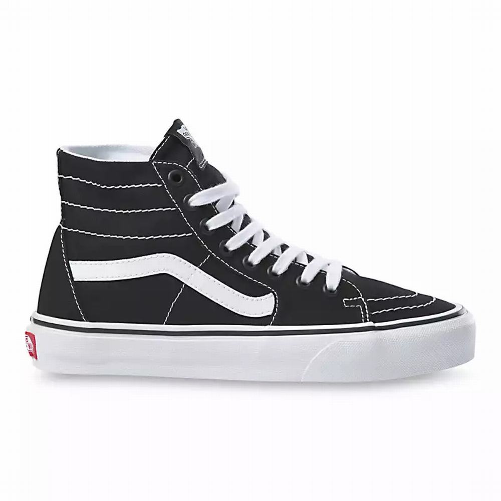 Men's Vans Canvas Sk8-Hi Tapered Sneakers Black / White | USA52138