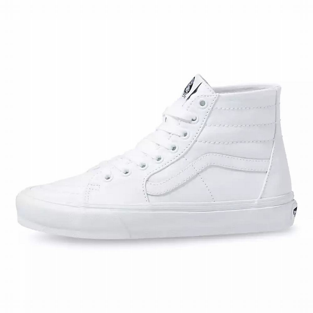 Men's Vans Canvas Sk8-Hi Tapered Sneakers White | USA54163