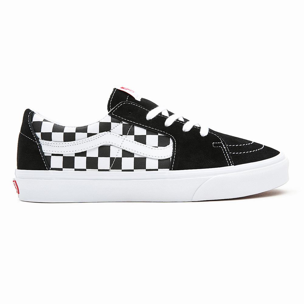 Men's Vans Canvas/Suede SK8-Low Sneakers Black | USA96375