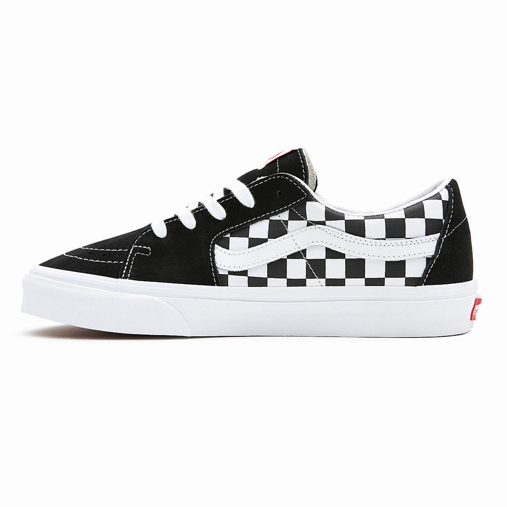 Men's Vans Canvas/Suede SK8-Low Sneakers Black | USA96375