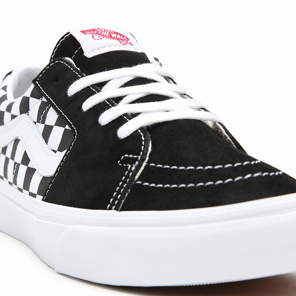 Men's Vans Canvas/Suede SK8-Low Sneakers Black | USA96375