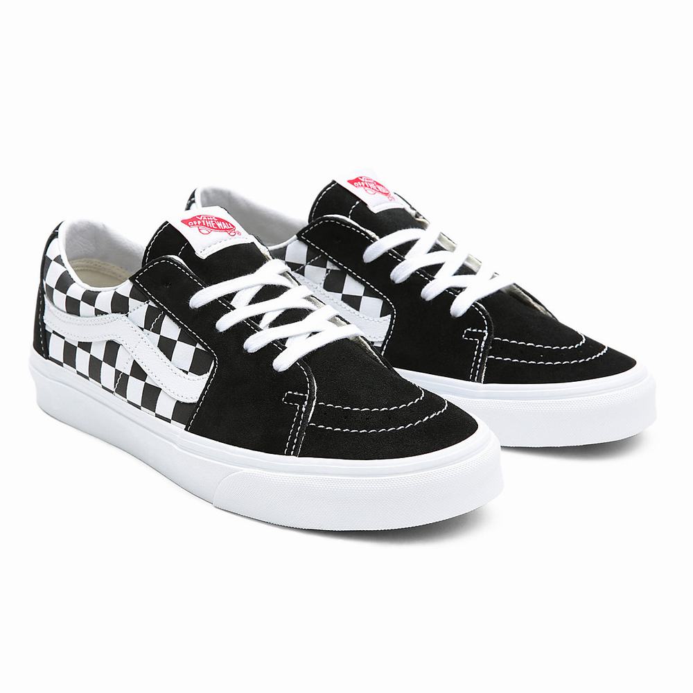 Men\'s Vans Canvas/Suede SK8-Low Sneakers Black | USA96375