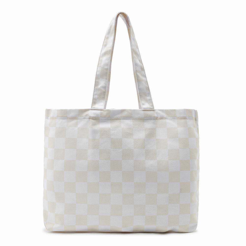 Men's Vans Checkerboard 21 Tote Bags White | USA54831