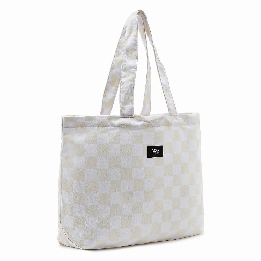 Men's Vans Checkerboard 21 Tote Bags White | USA54831