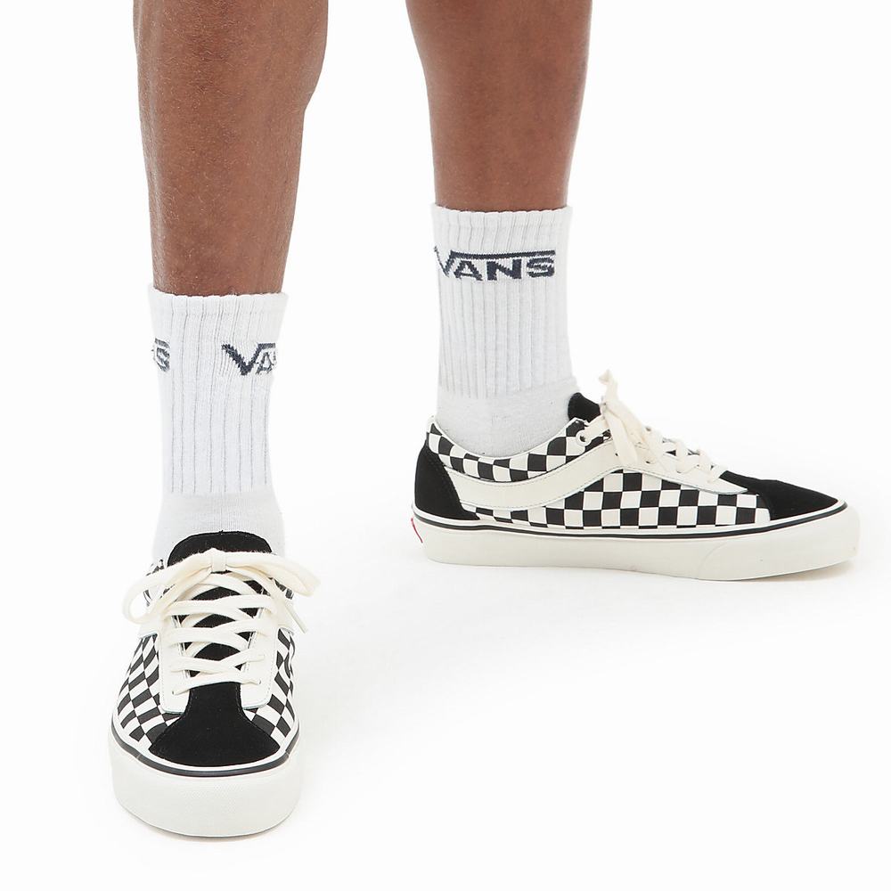 Men's Vans Checkerboard Bold NI Sneakers Black | USA40756