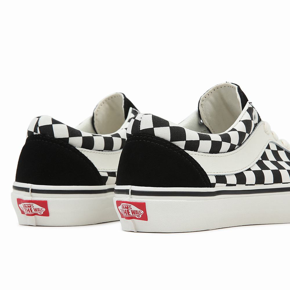 Men's Vans Checkerboard Bold NI Sneakers Black | USA40756