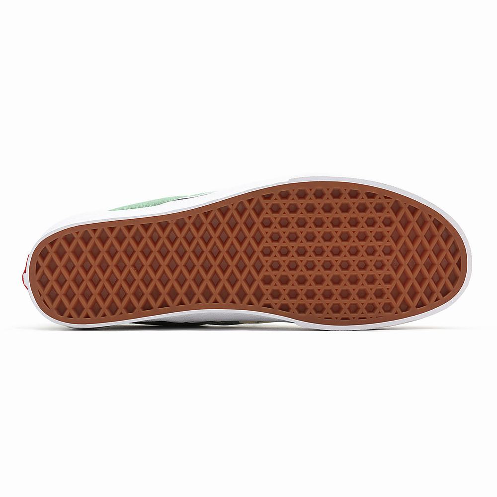 Men's Vans Checkerboard Classic Slip On Shoes Green | USA43156