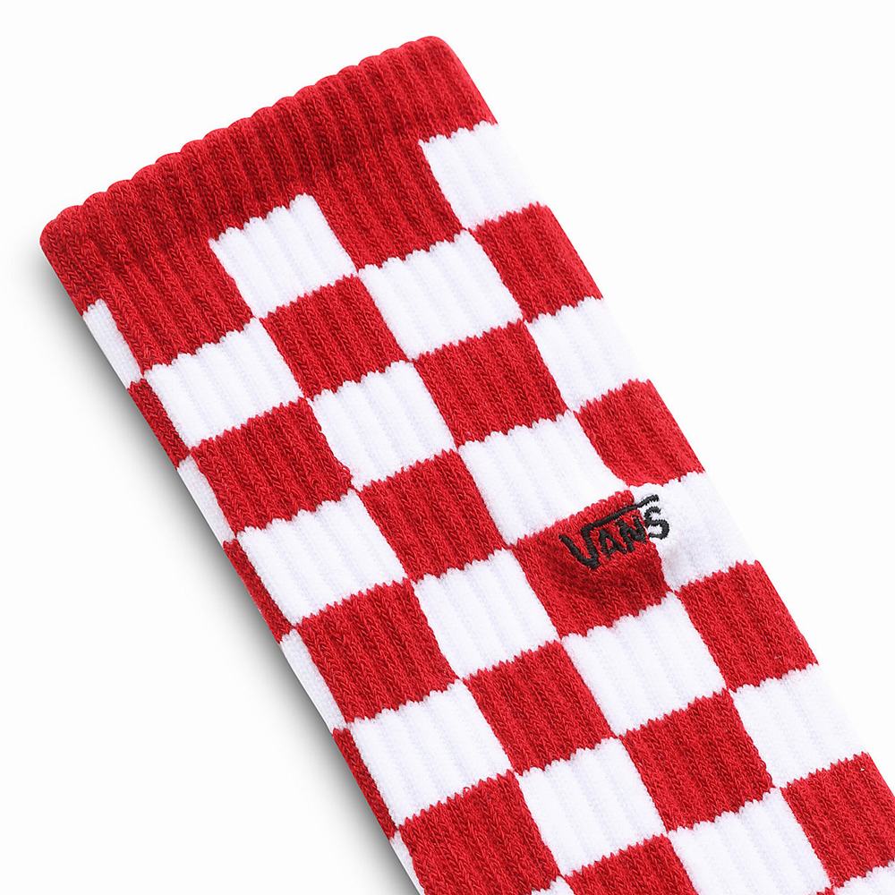 Men's Vans Checkerboard Crew II (1 pair) Socks Red | USA91670